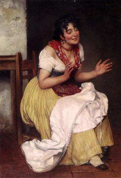 ウジェーヌ・デ・ブラース Painting - 興味深い物語の女性 ユージン・デ・ブラース